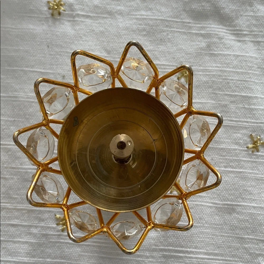 Elegant Gold and Crystal Decorative diya tealight